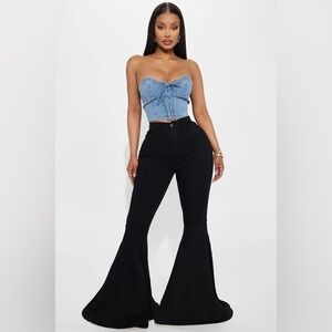 NWOT Astria Fashion Nova Extreme Flare Bell Bottom Black Jeans Size 20W